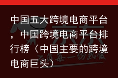 中国五大跨境电商平台，中国跨境电商平台排行榜（中国主要的跨境电商巨头） 平台 商平 电商平台 电商 跨境电商 跨境 五大 中国五大 中国 百科资讯 第2张